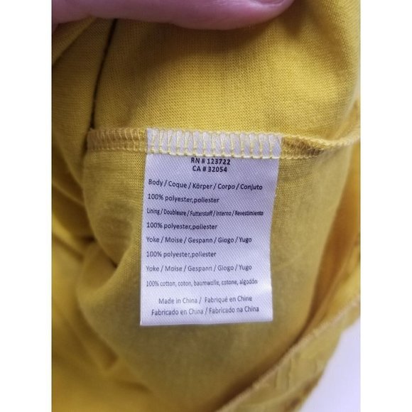 Anthropolgie One September Anwen Long Sleeve Dress yellow Boho Peasant Size L - Picture 9 of 12